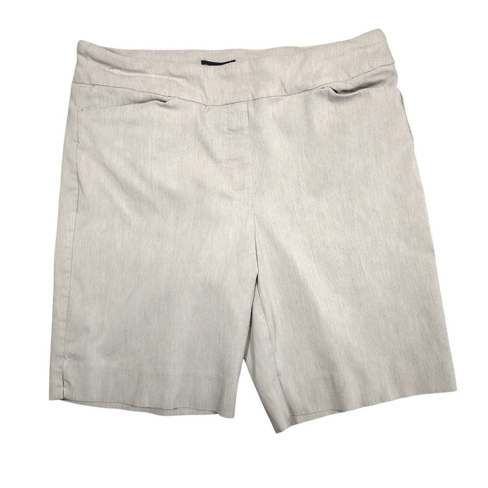 Hilary Radley Shorts Men Large Beige Pull-On Stretch Heathered Rayon Blend